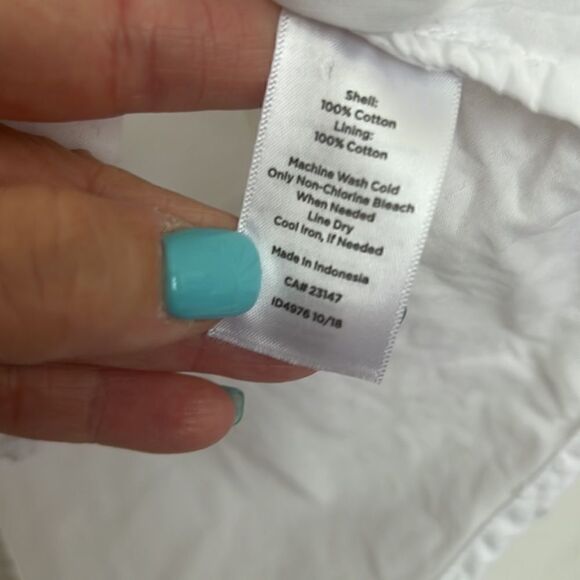 Talbots White Long Sleeve Collar Knobby Texture Shirt Size Petite Small - Picture 8 of 14